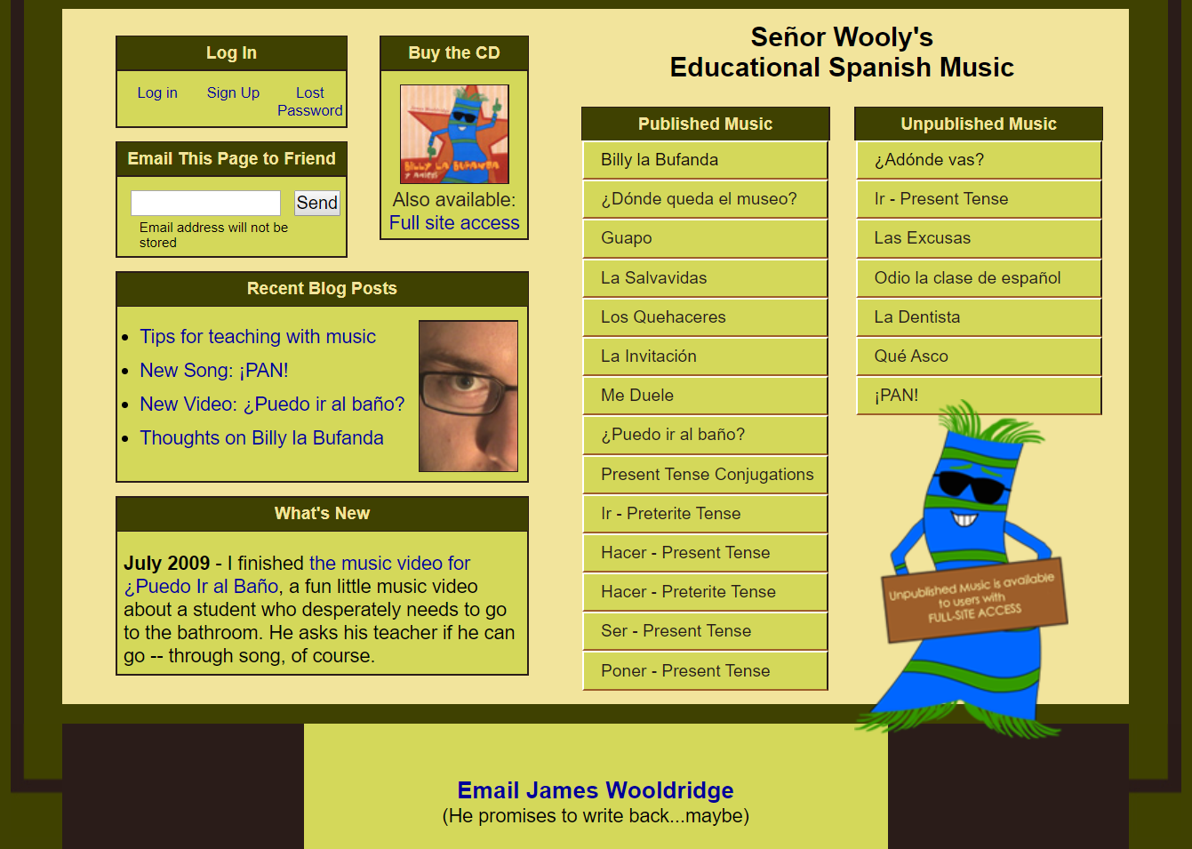 What Sr. Wooly looked like in 2009