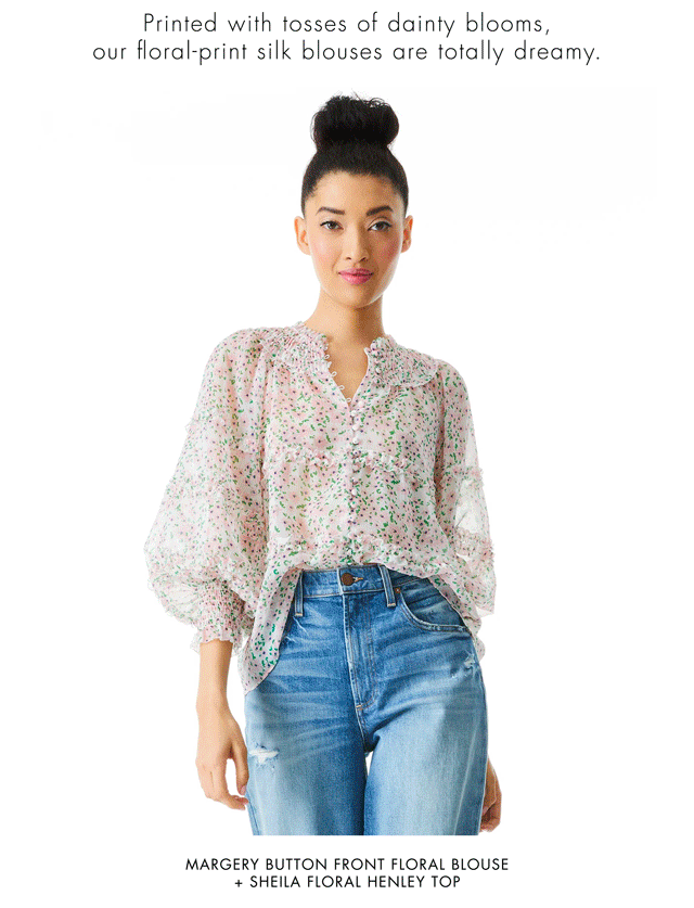 FLORAL PRINT SILK BLOUSES