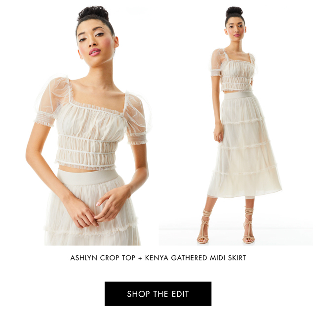ASHLEY CROP TOP AND KENYA GATHERED MIDI SKIRT