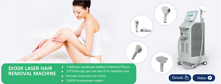Triple wavelength diode laser hair removal machine